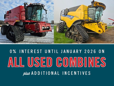 0% Interest Until January 2026 on ALL Used Combines, PLUS Additional Incentives