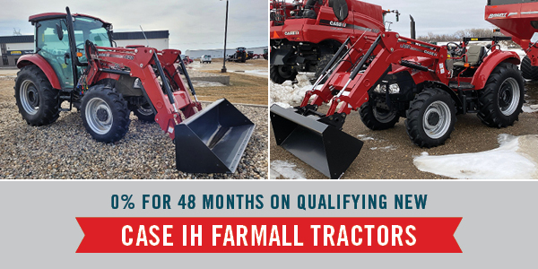 0% FOR 48 MONTHS ON NEW CASE IH FARMALL TRACTORS