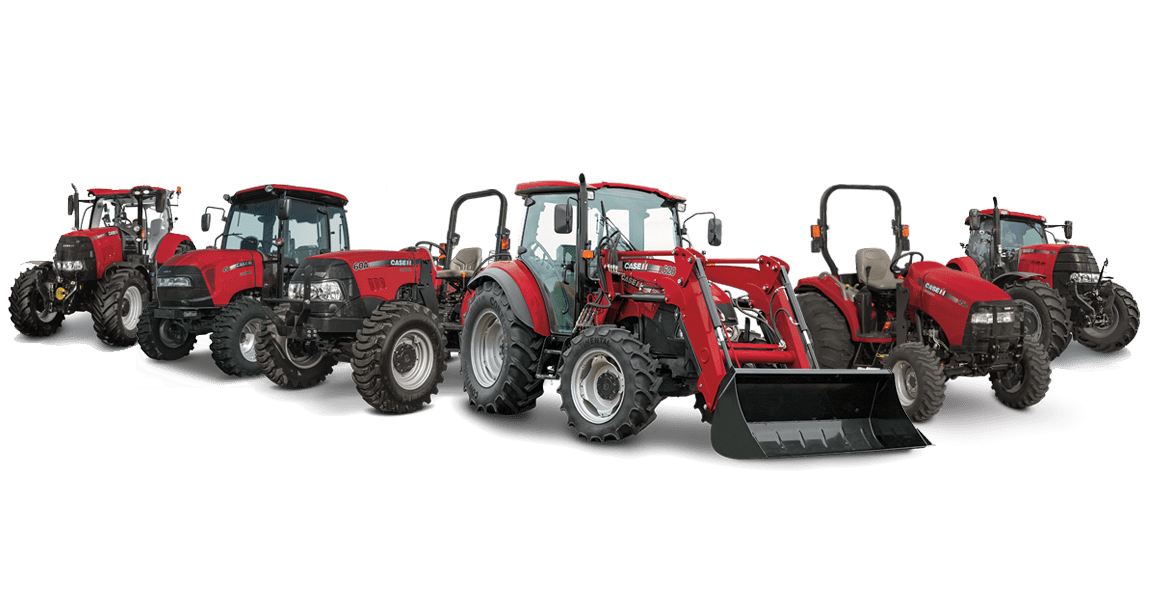 Case Tractor Lineup Case IH Magnum, Optum, Farmall, Maxxum and Pump tractors lined up