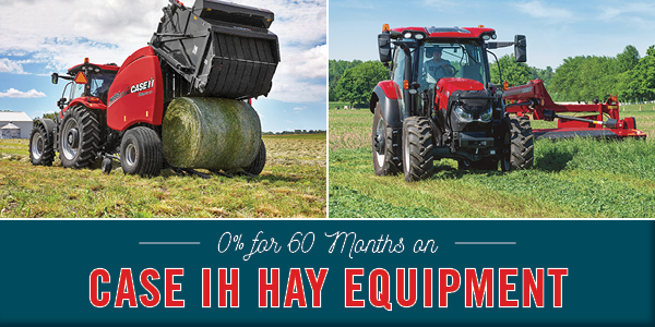 0% FINANCING FOR UP TO 60 MONTHS ON NEW CASE IH HAY EQUIPMENT