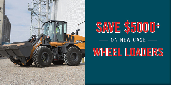 SAVE $5,000 OR MORE OFF ON THE PURCHASE OF A NEW CASE LOADER FOR AG USE