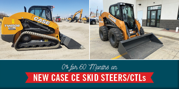 0% FOR 60 MONTHS ON NEW CASE CONSTRUCTION SKID STEERS AND CTLS