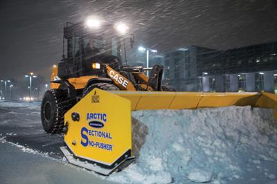 Case 521G with Arctic Sectional Sno-Pusher Case 521G with Arctic Sectional Sno-Pusher